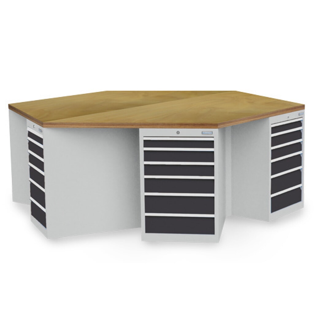 Établi de groupe Bedrunka+Hirth R 18-24, avec 36 tiroirs, H x l x P 859 x 2 500 x 2 165 mm, gris clair, gris anthracite N° de l'image du produit 1 : Établi de groupe Bedrunka+Hirth R 18-24, avec 36 tiroirs, H x l x P 859 x 2 500 x 2 165 mm, gris clair, gris anthracite