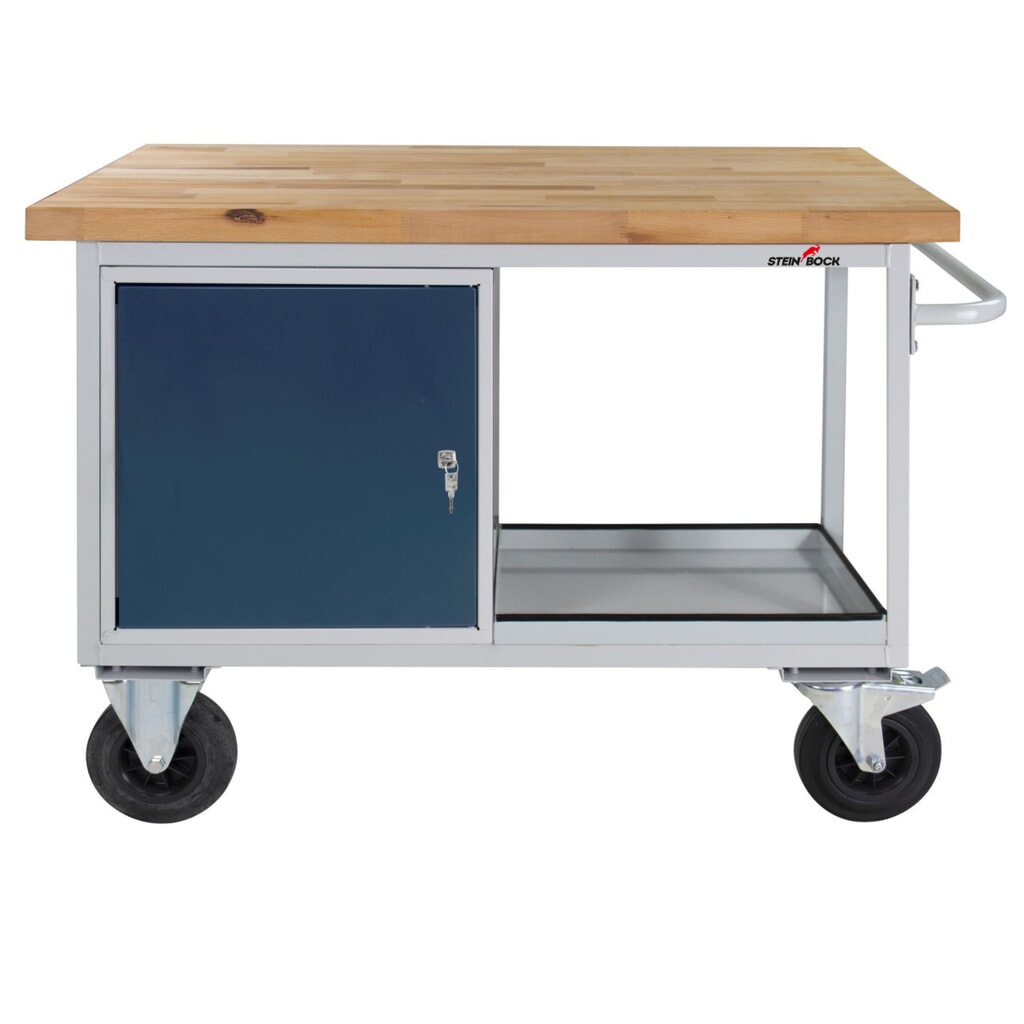 Illustration du produit: Établi Motion Steinbock®, mobile, 1 porte, capacité de charge 500 kg, H x l x P 827 x 1 300 x 600 mm, RAL 7035/7016