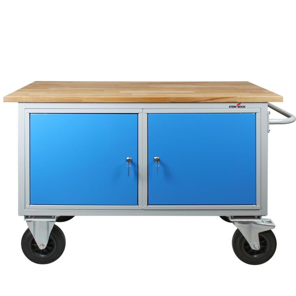 Numéro de l'image du produit 3: Établi Motion Steinbock®, mobile, 2 portes, capacité de charge 500 kg, H x l x P 827 x 1 300 x 600 mm, RAL 7035/5012