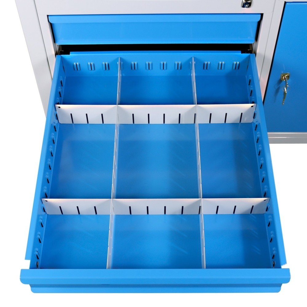 Numéro de l'image du produit 3: Établi Premium Steinbock®, 1 rangement, 3 tiroirs, 1 porte, capacité de charge 300 kg, H x l x P 840 x 1 200 x 600 mm, RAL 7035/5012