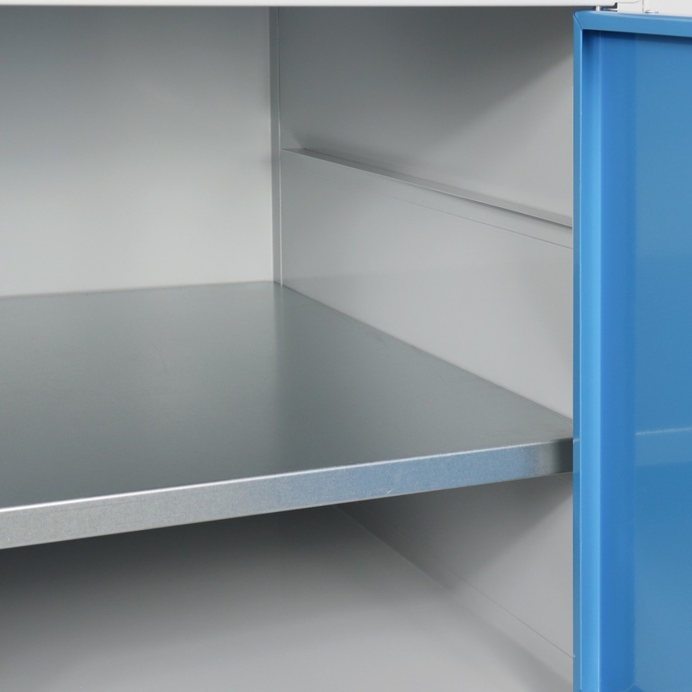 Numéro de l'image du produit 4: Établi Premium Steinbock®, 1 rangement, 2 portes, capacité de charge 300 kg, H x l x P 840 x 1 200 x 600 mm, RAL 7035/5012