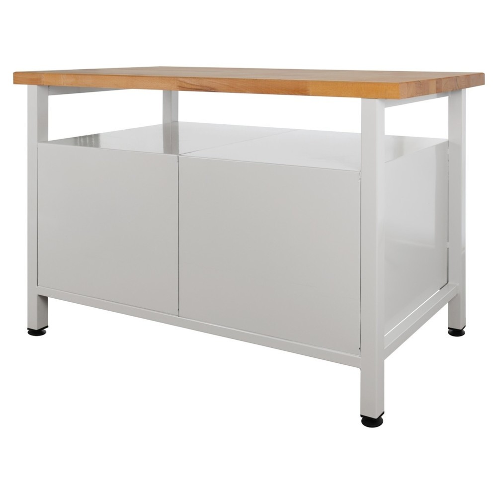 Numéro de l'image du produit 2: Établi Premium Steinbock®, 1 rangement, 2 portes, capacité de charge 300 kg, H x l x P 840 x 1 200 x 600 mm, RAL 7035/7016