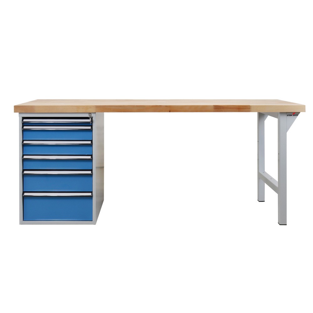 Numéro de l'image du produit 2: Établi Pro Steinbock®, 6 tiroirs, capacité de charge 500 kg, H x l x P 850 x 2 000 x 750 mm, RAL 7035/5012