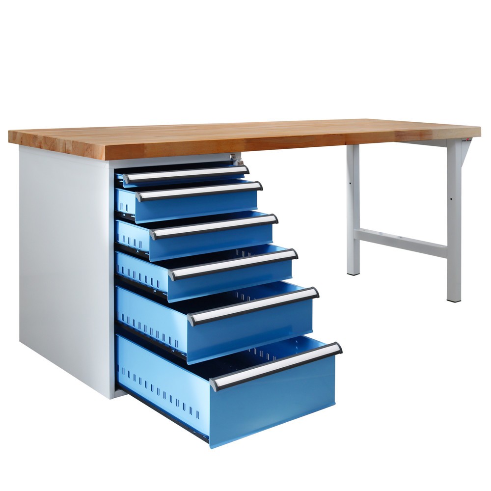 Numéro de l'image du produit 3: Établi Pro Steinbock®, 6 tiroirs, capacité de charge 500 kg, H x l x P 850 x 2 000 x 750 mm, RAL 7035/5012