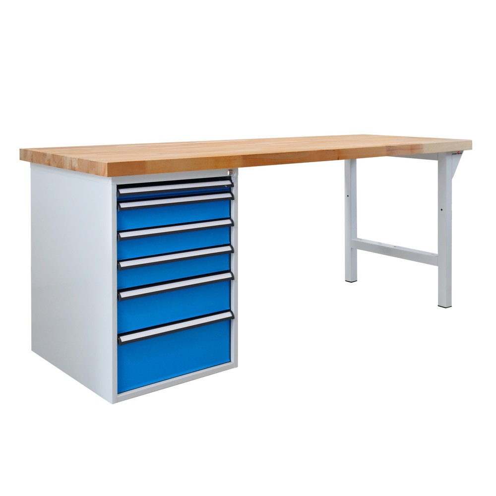 Numéro de l'image du produit 1: Établi Pro Steinbock®, 6 tiroirs, capacité de charge 500 kg, H x l x P 850 x 2 000 x 750 mm, RAL 7035/5012