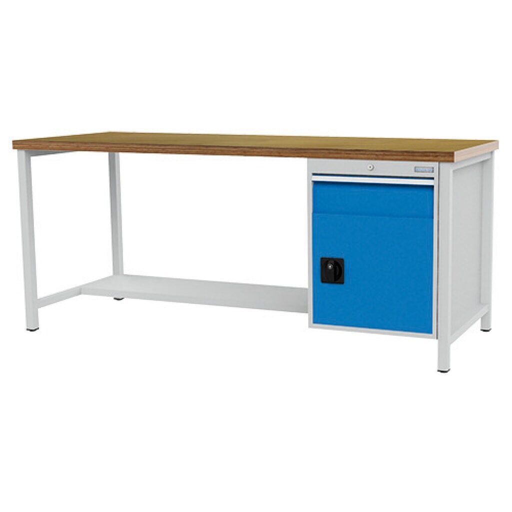 Établi R 18-24 Bedrunka+Hirth, H x l x P 959 x 2 000 x 750 mm, gris clair, bleu clair, 1 tiroir 1 x 150 mm, 1 porte battante 1 x 450 mm N° de l'image du produit 1 : Établi R 18-24 Bedrunka+Hirth, H x l x P 959 x 2 000 x 750 mm, gris clair, bleu clair, 1 tiroir 1 x 150 mm, 1 porte battante 1 x 450 mm