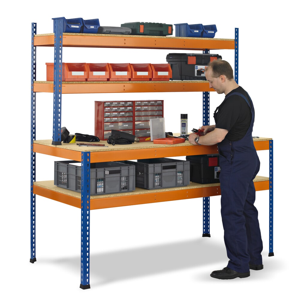 Établi SCHULTE avec structure, charge par tablette 320 kg, HxlxP 1 981 / 990 x 1 536 x 763/316 mm Illustration du produit: Établi SCHULTE avec structure, charge par tablette 320 kg, HxlxP 1 981 / 990 x 1 536 x 763/316 mm