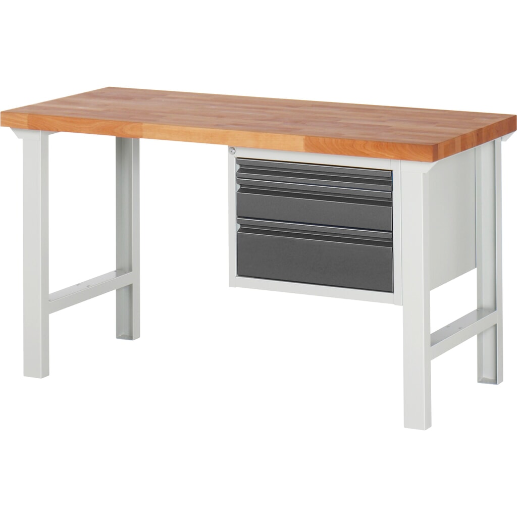 Illustration du produit: Établi Steinbock®, avec 3 tiroirs, H x l x P 840 x 1 500 x 700 mm, RAL 7035/7016