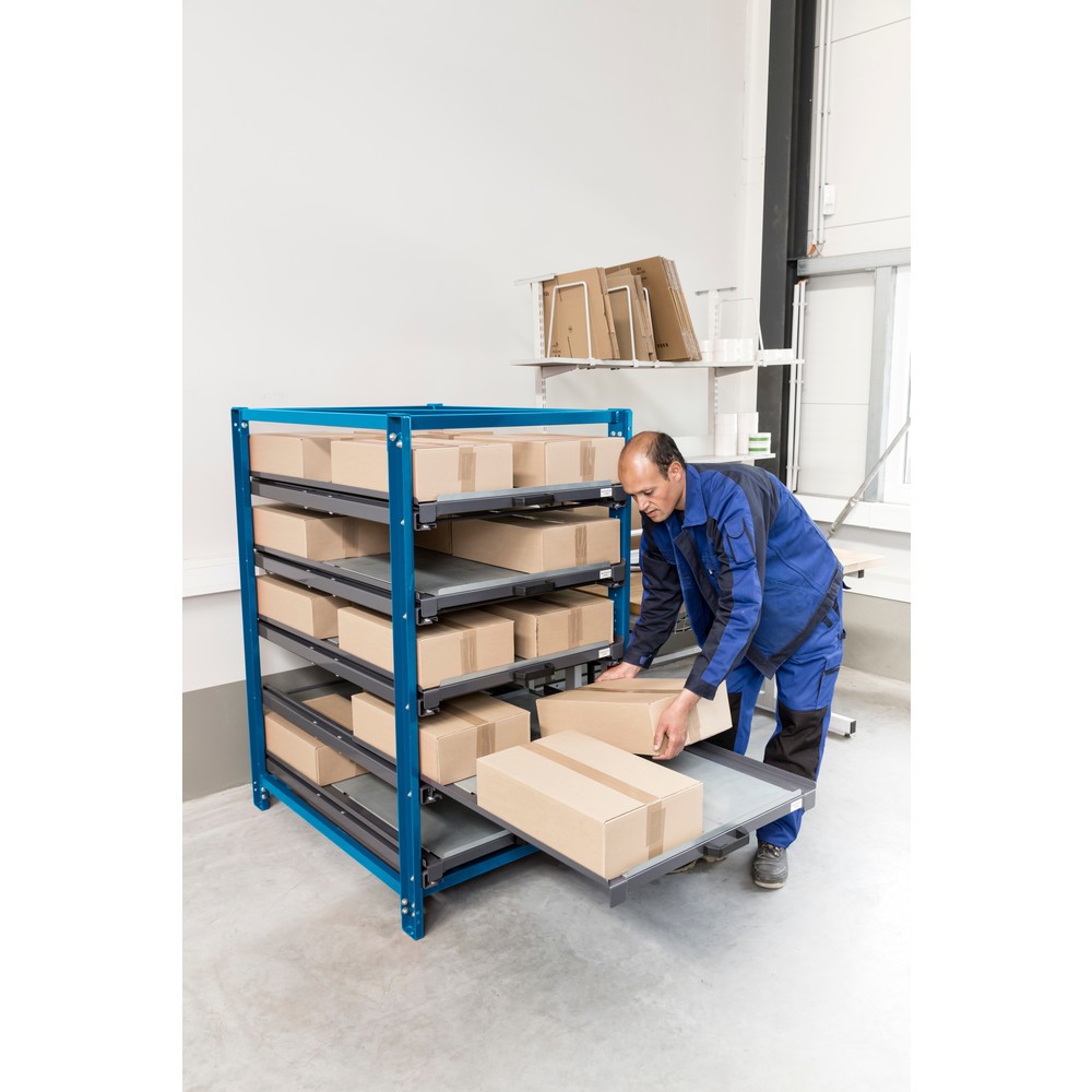 Numéro de l'image du produit 2: Étagère coulissante compacte à 4 tiroirs, charge par tablette 150 kg, hauteur 1 700 mm