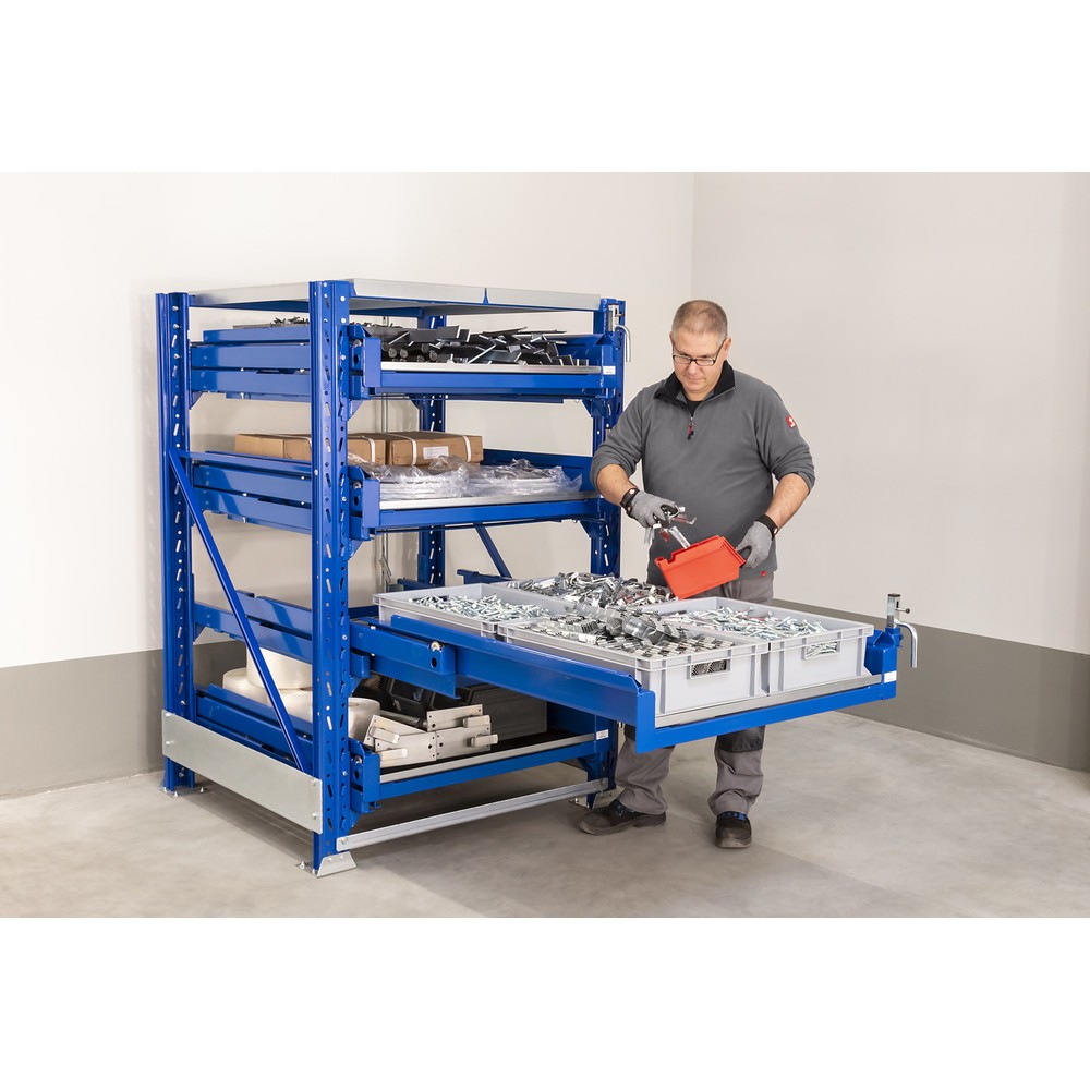 Numéro de l'image du produit 4: Étagère coulissante pour charges lourdes à 4 tiroirs, capacité de charge 600 kg, profondeur d’extraction de 100 %