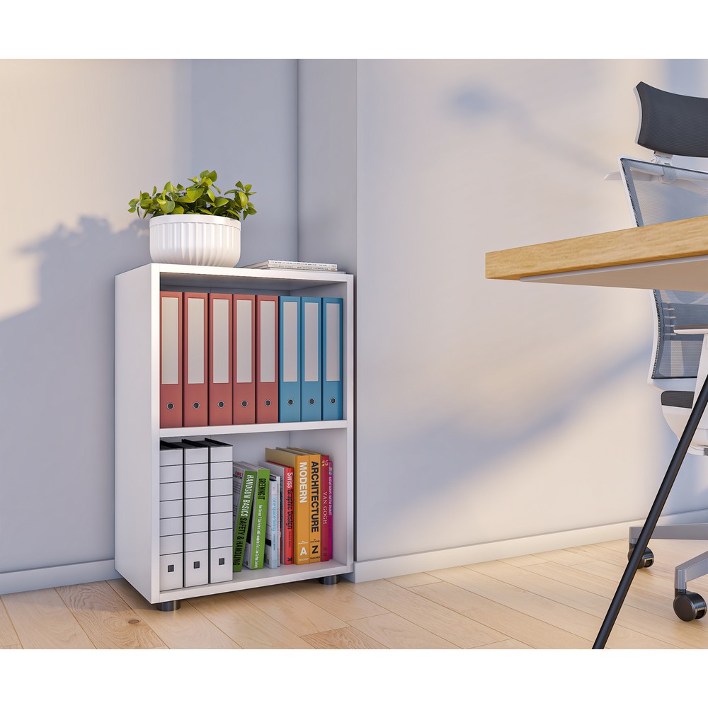 N° de l'image du produit 4 : Étagère Ulas 2 compartiments, blanc