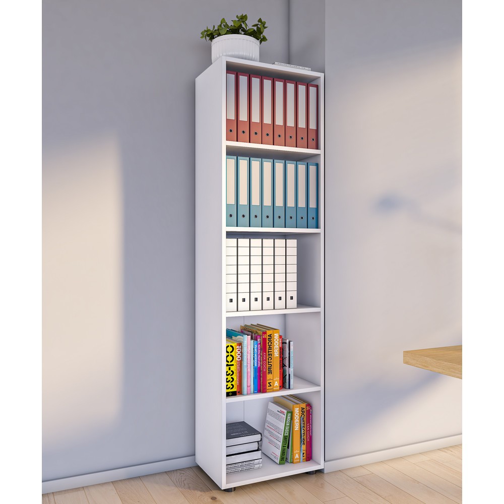 N° de l'image du produit 3 : Rayonnages VCM Ulas, 5 compartiments, blanc