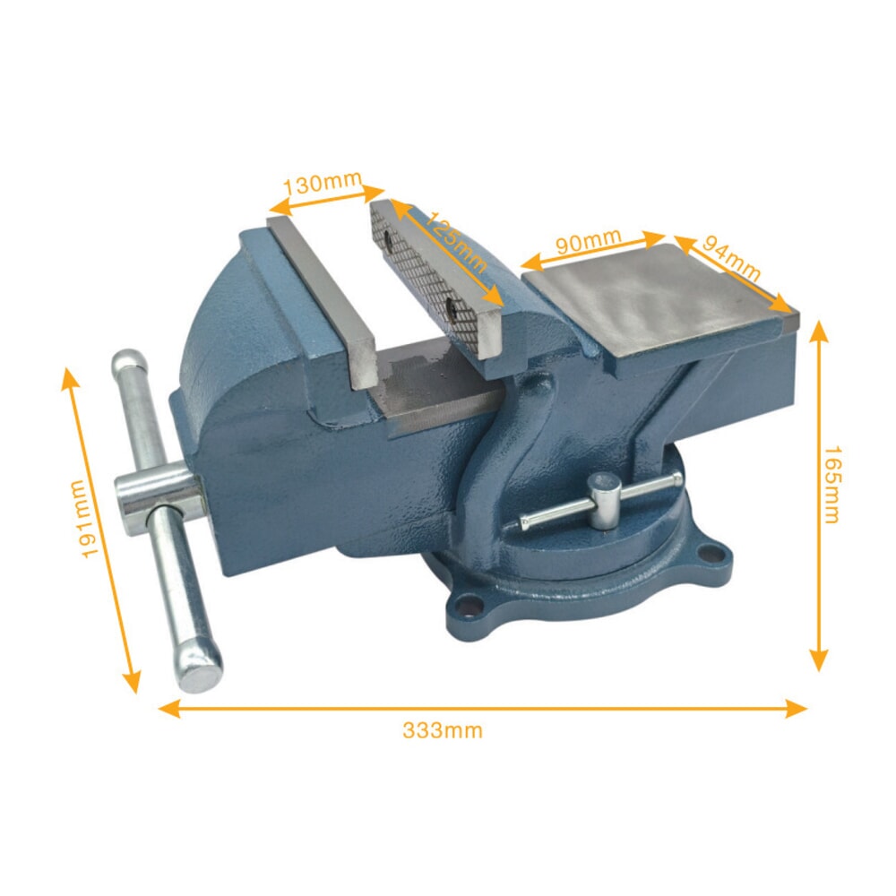 N° de l'image du produit 7 : Étau Steinbock®, rotatif et verrouillable, en fonte robuste, largeur de mors 125 mm