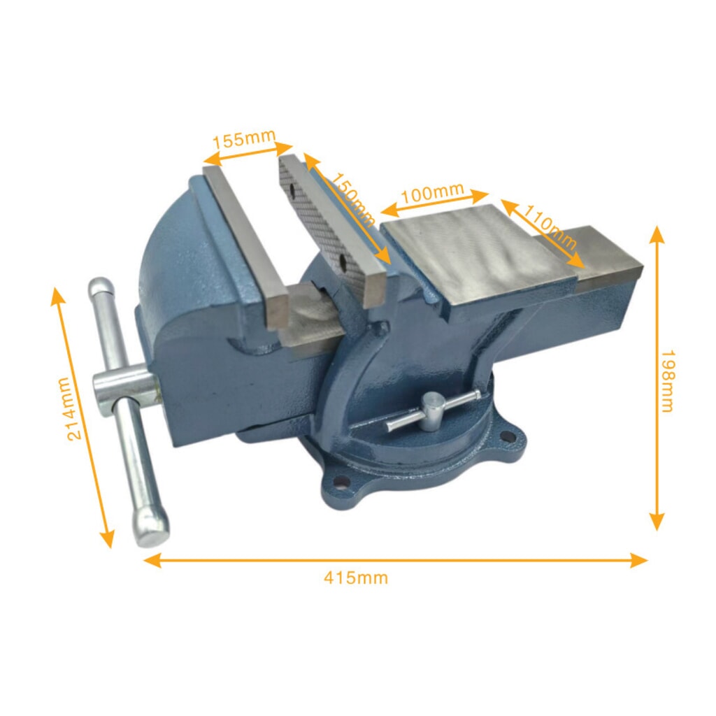N° de l'image du produit 7 : Étau Steinbock®, rotatif et verrouillable, en fonte robuste, largeur de mors 150 mm