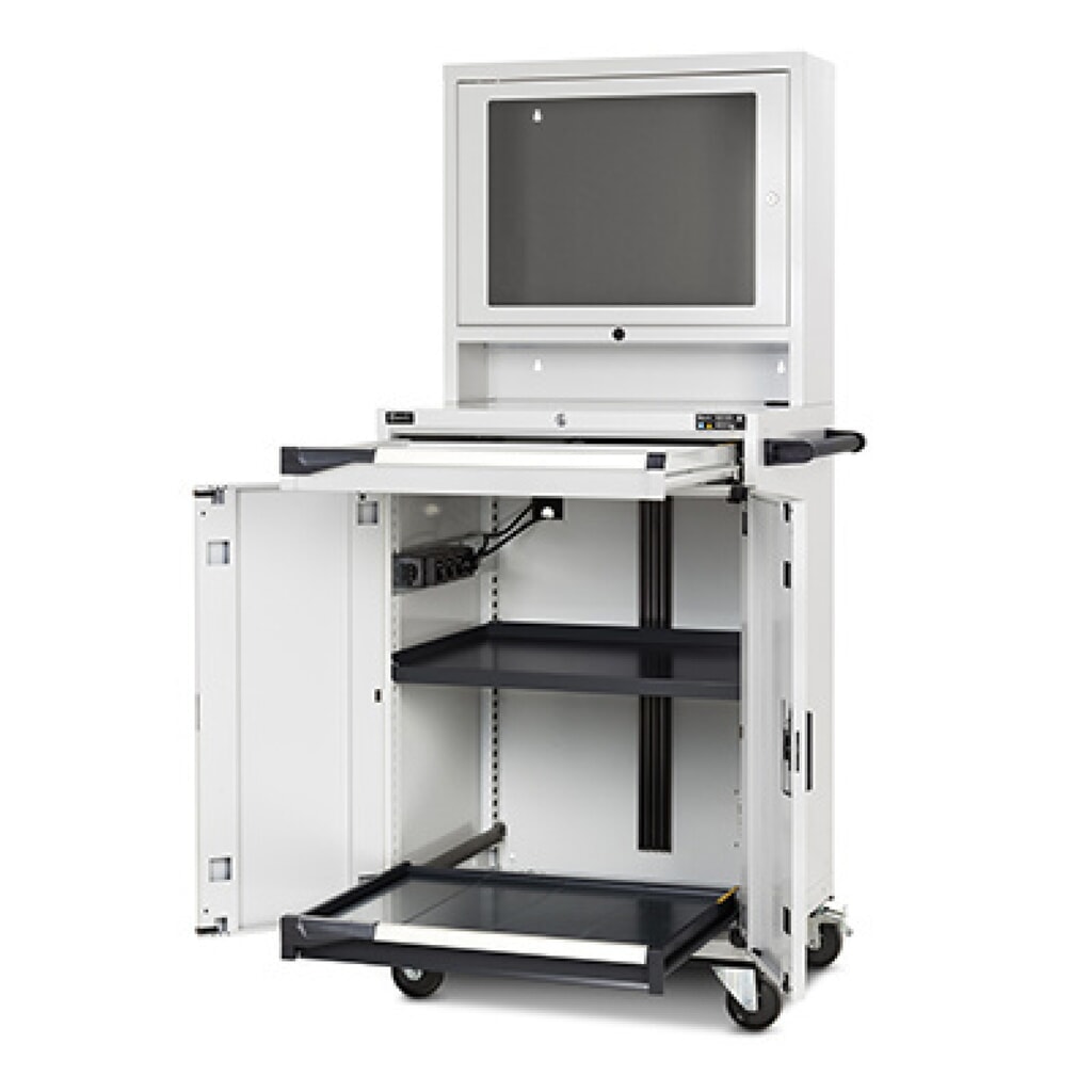 Armoire informatique Fami Master CS, porte en polycarbonate, 1 tiroir, HxlxP 1 731 x 792 x 617 mm, gris clair N° de l'image du produit 1 : Armoire informatique Fami Master CS, porte en polycarbonate, 1 tiroir, HxlxP 1 731 x 792 x 617 mm, gris clair