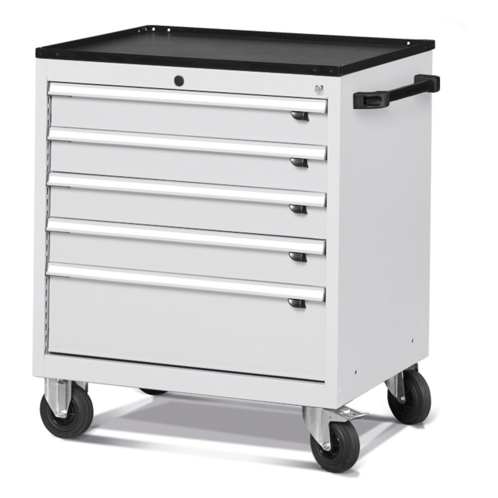 Illustration du produit: Fami FLEXA Armoire mobile à tiroirs, 5 tiroirs, HxlxP 853 x 794 x 600 mm, gris clair