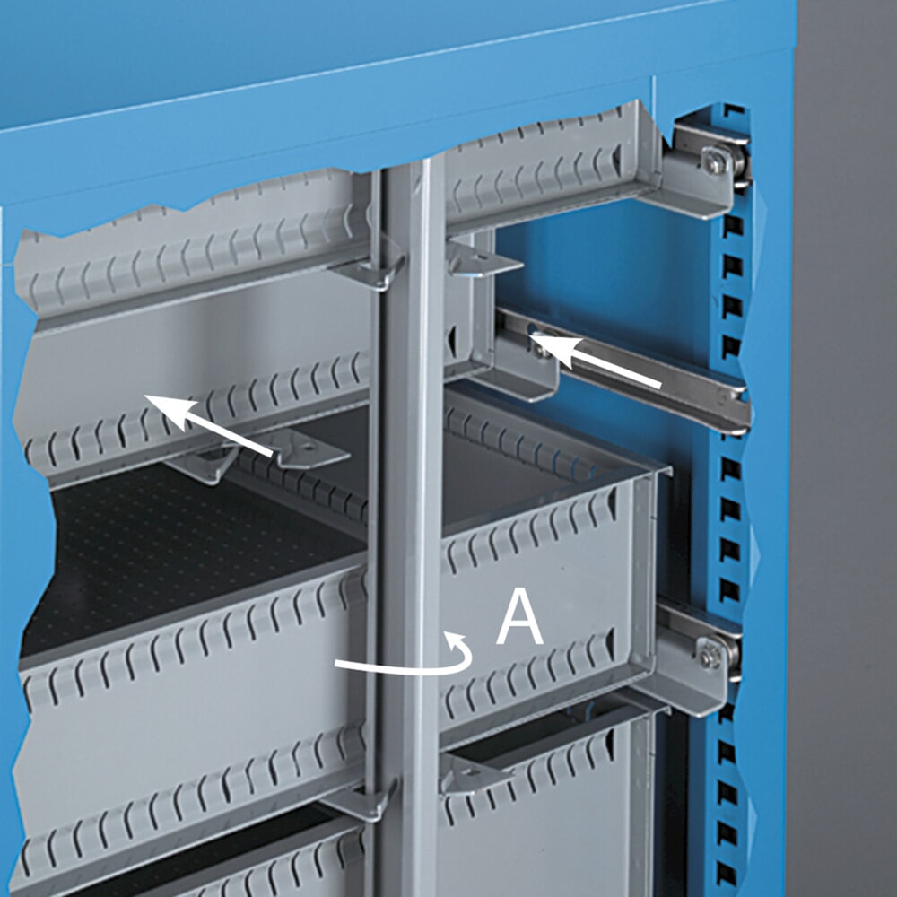 Numéro de l'image du produit 13: Fami MASTER Armoire à tiroirs, 6 tiroirs, HxlxP 1 000 x 714 x 726 mm, bleu clair