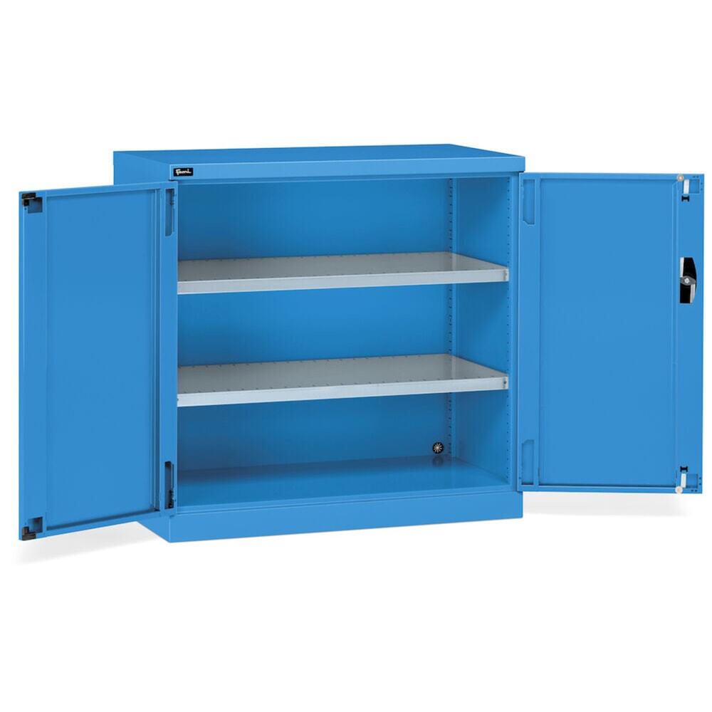 N° de l'image du produit 3 : Fami PERFOM Armoire à portes battantes, 2 tablettes, HxlxP 1 000 x 1 023 x 555 mm, bleu clair