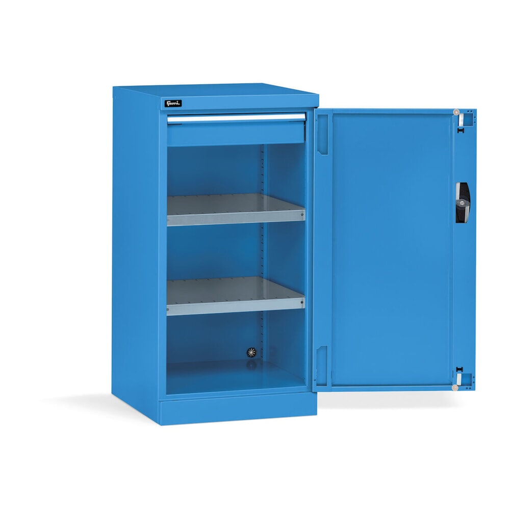 Numéro de l'image du produit 3: Fami PERFOM Armoire à portes battantes, 1 tiroir, HxlxP 1 000 x 512 x 555 mm, bleu clair