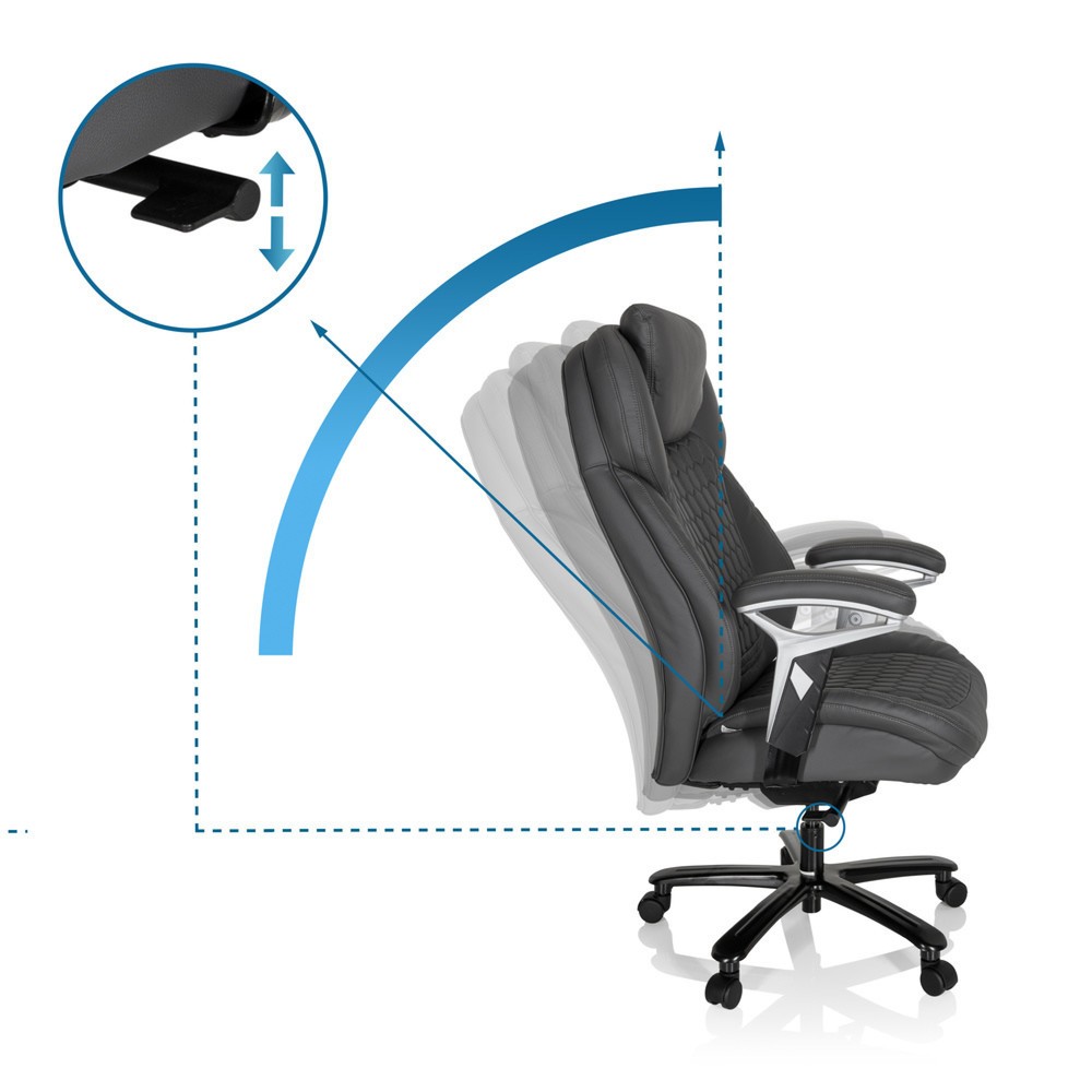 Numéro de l'image du produit 10: Fauteuil de direction hjh OFFICE PULLMANN similicuir, gris mat