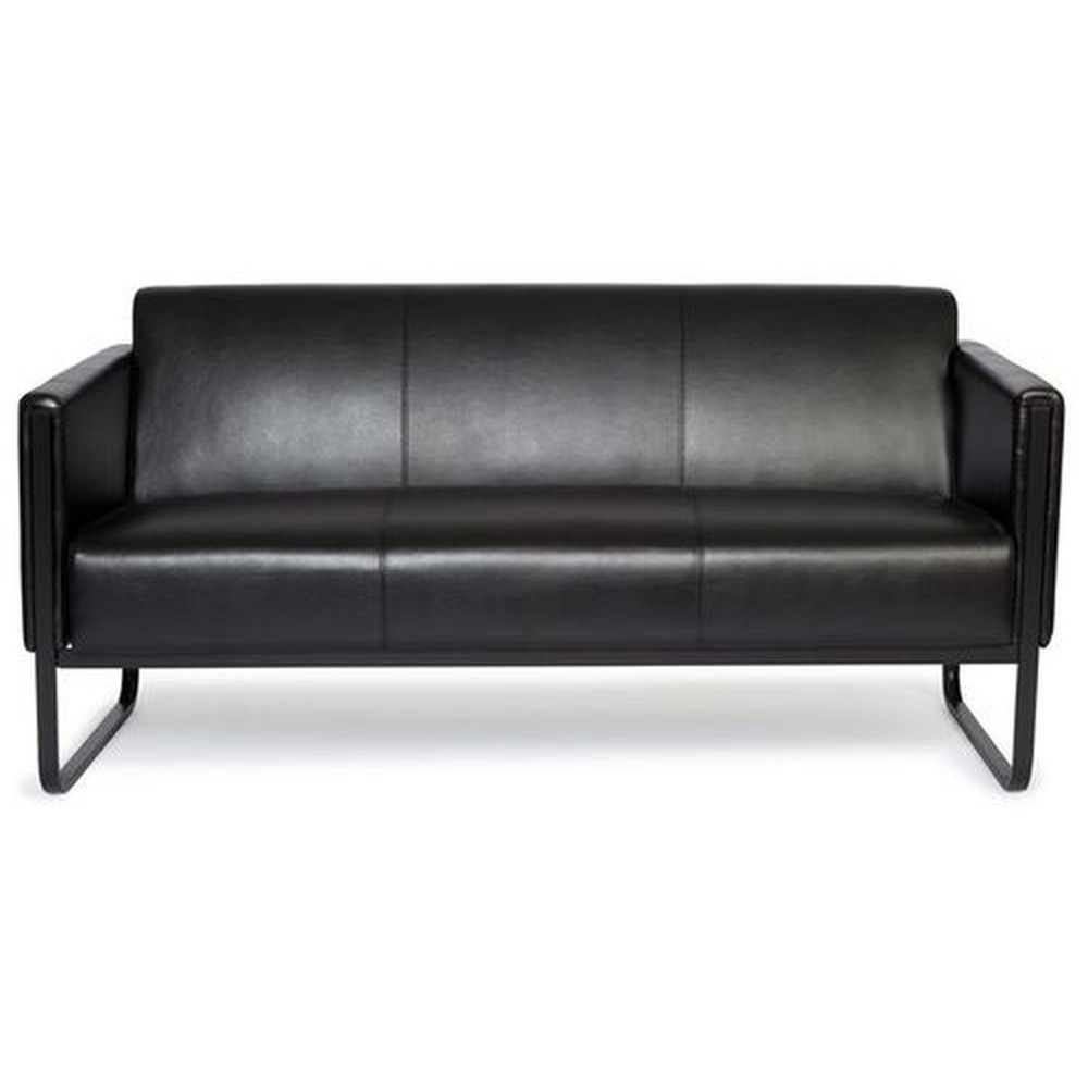 Numéro de l'image du produit 1: Canapé lounge hjh OFFICE BALI BLACK piètement noir similicuir lisse, 3 places, noir