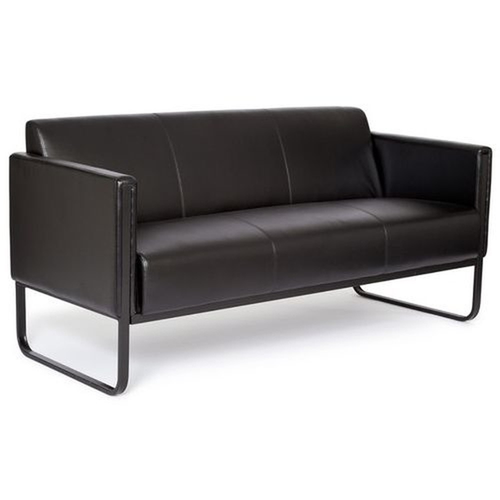 Numéro de l'image du produit 3: Canapé lounge hjh OFFICE BALI BLACK piètement noir similicuir lisse, 3 places, noir