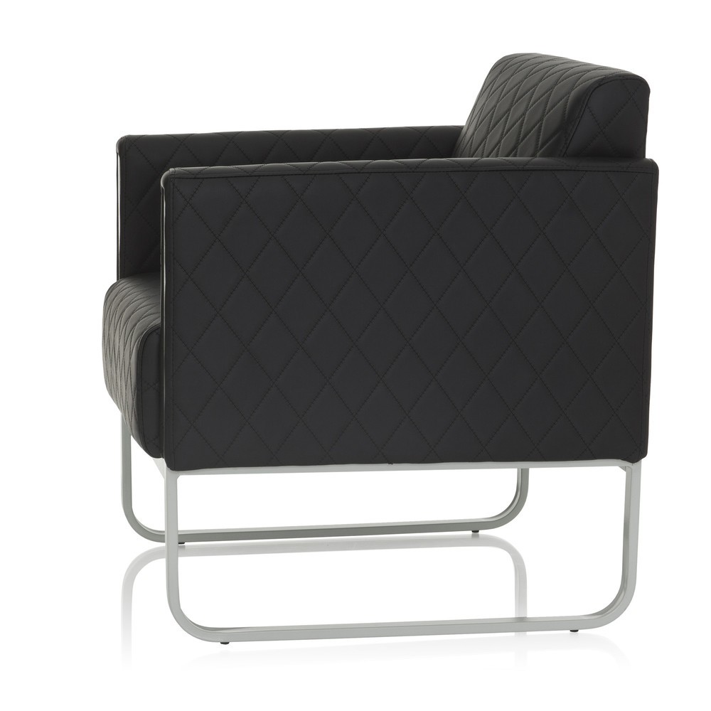 Numéro de l'image du produit 9: Fauteuil lounge hjh OFFICE ARUBA STEP piètement gris clair similicuir, 1 place, noir