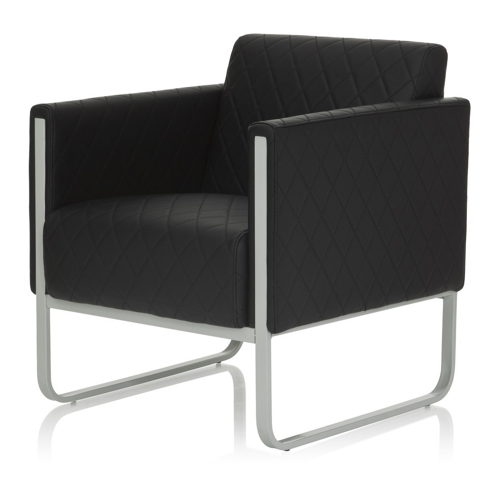 Numéro de l'image du produit 10: Fauteuil lounge hjh OFFICE ARUBA STEP piètement gris clair similicuir, 1 place, noir