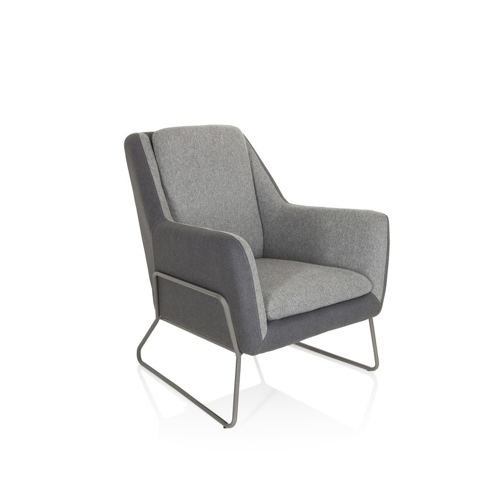 Numéro de l'image du produit 6: Fauteuil lounge hjh OFFICE LAGUN structure à patins, 1 place, gris clair/gris foncé