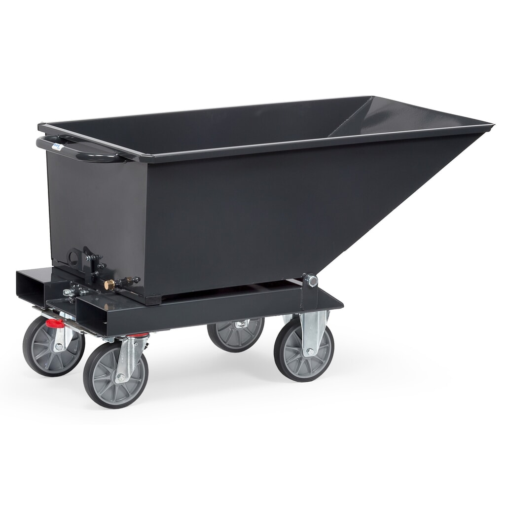 N° de l'image du produit 3 : fetra® Benne basculante à roulettes, 0,25 m³, gris anthracite