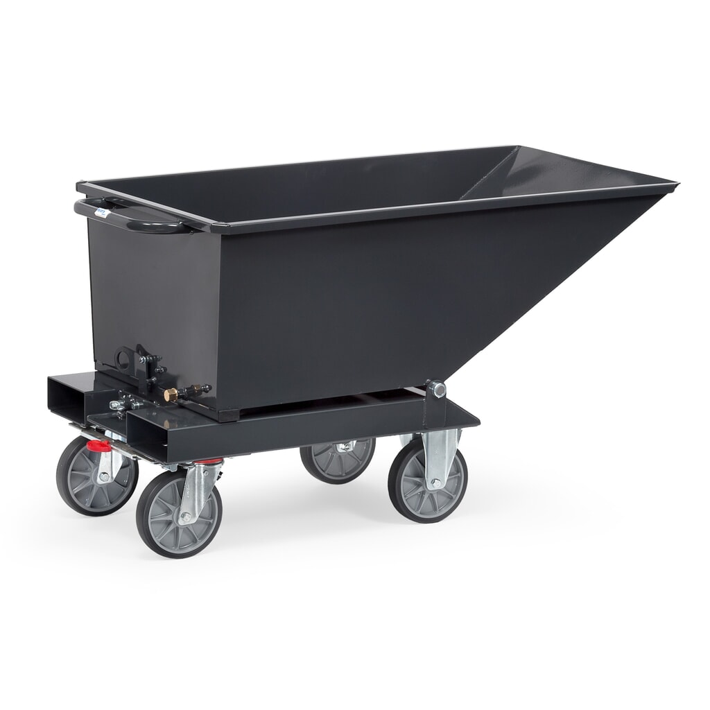 N° de l'image du produit 7 : fetra® Benne basculante à roulettes, 0,25 m³, gris anthracite