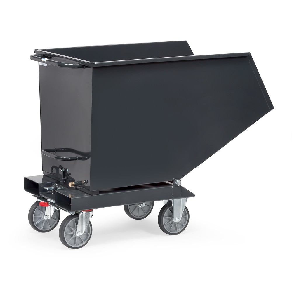 Numéro de l'image du produit 7: fetra® Benne basculante à roulettes, 0,8 m³, gris anthracite