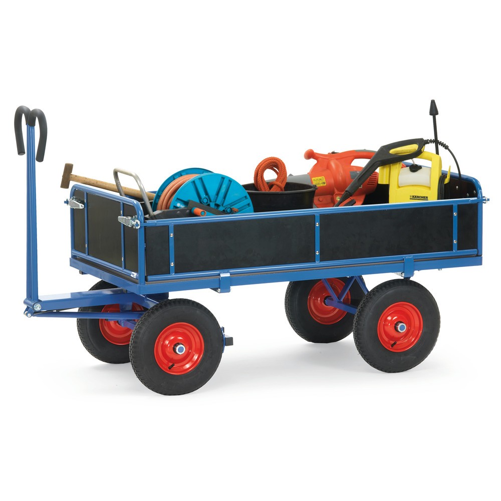 Numéro de l'image du produit 2: fetra® Char à bras avec 3 ridelles rabattables, surface de chargement 800 x 1 200 mm, capacité de charge 1 000 kg, pneumatiques gonflables