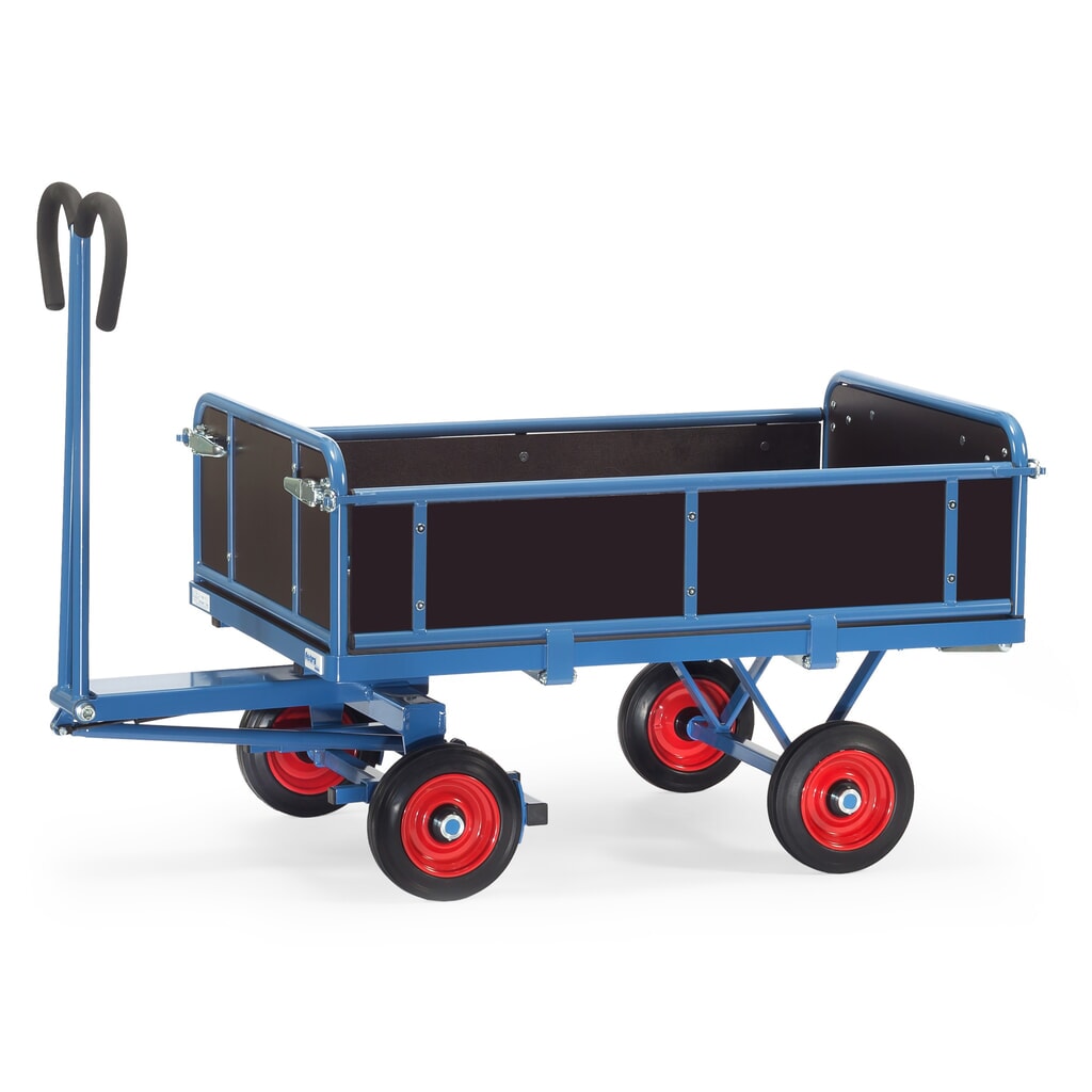fetra® Char à bras avec 3 ridelles rabattables, surface de chargement 800 x 1 200 mm, capacité de charge 700 kg, pneumatiques à bandage plein Illustration du produit: fetra® Char à bras avec 3 ridelles rabattables, surface de chargement 800 x 1 200 mm, capacité de charge 700 kg, pneumatiques à bandage plein