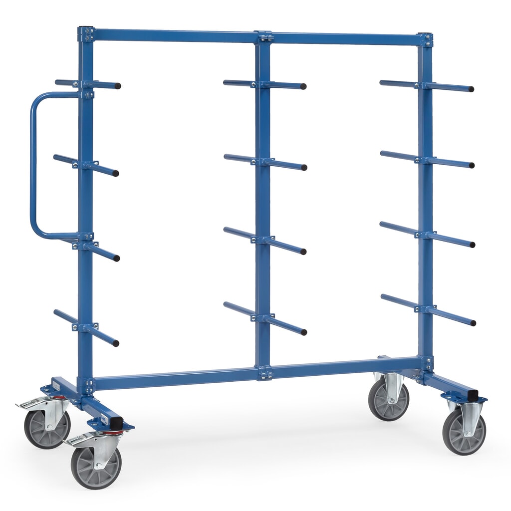 fetra® Chariot cantilever, à deux côtés, 24 barres de portée, HxlxP 1 807 x 1 400 x 800 mm N° de l'image du produit 3 : fetra® Chariot cantilever, à deux côtés, 24 barres de portée, HxlxP 1 807 x 1 400 x 800 mm