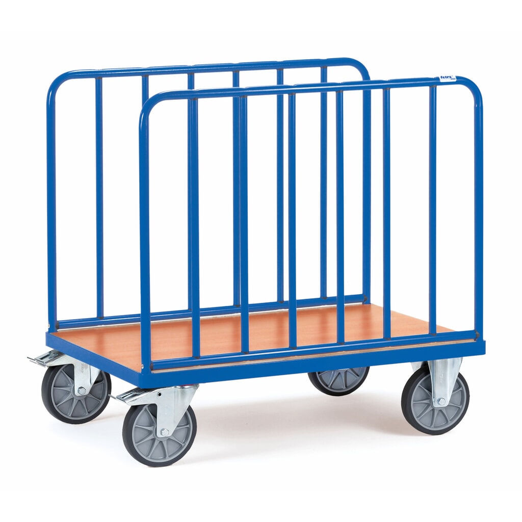 fetra® Chariot à plate-forme, à 2 côtés avec montants tubulaires verticaux, surface de chargement lxP 700 x 1 000 mm Illustration du produit: fetra® Chariot à plate-forme, à 2 côtés avec montants tubulaires verticaux, surface de chargement lxP 700 x 1 000 mm