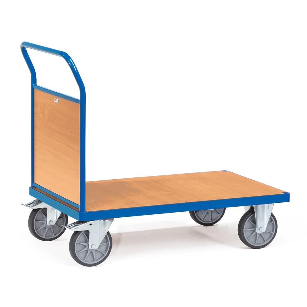 N° de l'image du produit 1 : fetra® Chariot à plate-forme, avec face avant en bois, surface de chargement lxP 500 x 850 mm