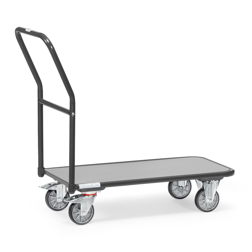 Illustration du produit: fetra® Chariot à plate-forme avec surface de chargement en bois lxP 600 x 1 000 mm, capacité de charge 250 kg, gris anthracite,