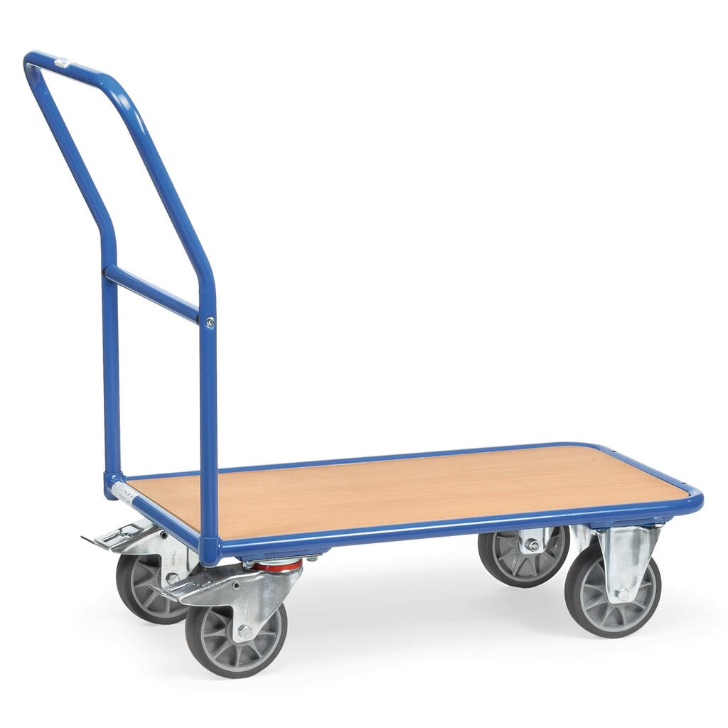N° de l'image du produit 1 : fetra® Chariot à plate-forme avec surface de chargement en bois lxP 700 x 1 000 mm, capacité de charge 400 kg
