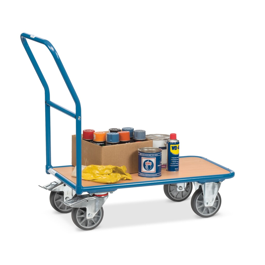 fetra® Chariot à plate-forme avec surface de chargement en bois lxP 700 x 1 000 mm, capacité de charge 400 kg N° de l'image du produit 3 : fetra® Chariot à plate-forme avec surface de chargement en bois lxP 700 x 1 000 mm, capacité de charge 400 kg