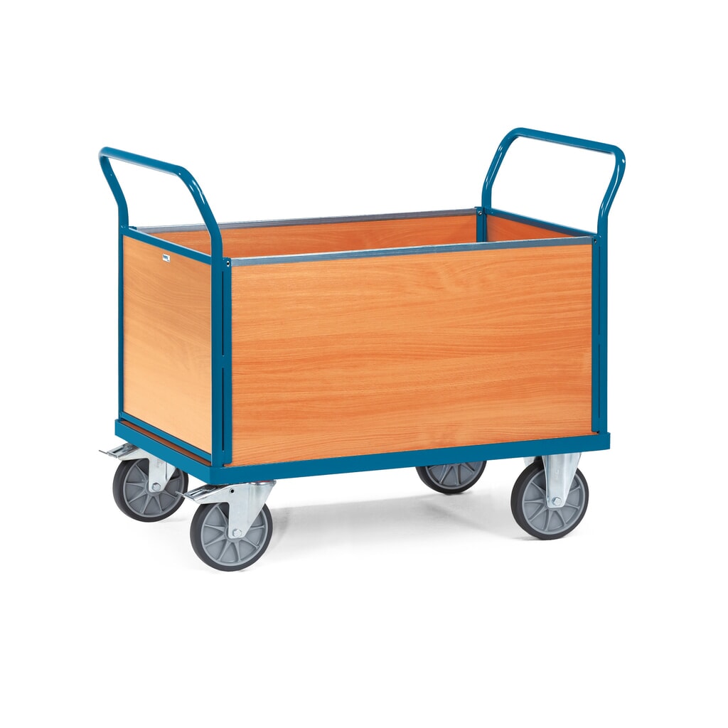 fetra® Chariot à plate-forme, à 4 côtés avec ridelles en bois, surface de chargement lxP 800 x 1 200 mm Illustration du produit: fetra® Chariot à plate-forme, à 4 côtés avec ridelles en bois, surface de chargement lxP 800 x 1 200 mm