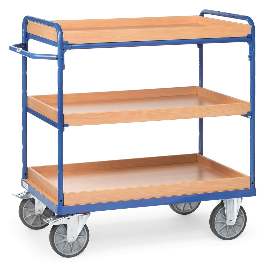 fetra® Chariot à plateaux avec caissettes, 3 plateaux de 1 000 x 700 mm, hauteur 1 152 mm N° de l'image du produit 1 : fetra® Chariot à plateaux avec caissettes, 3 plateaux de 1 000 x 700 mm, hauteur 1 152 mm