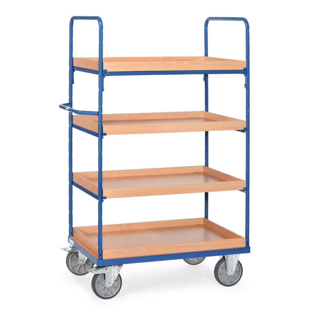 Illustration du produit: fetra® Chariot à plateaux avec caissettes, 4 plateaux de 1 000 x 700 mm, hauteur 1 800 mm