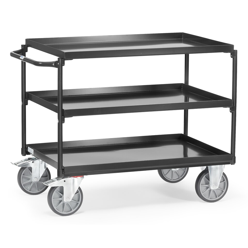 fetra® Chariot à plateaux avec bacs étanches à l’huile