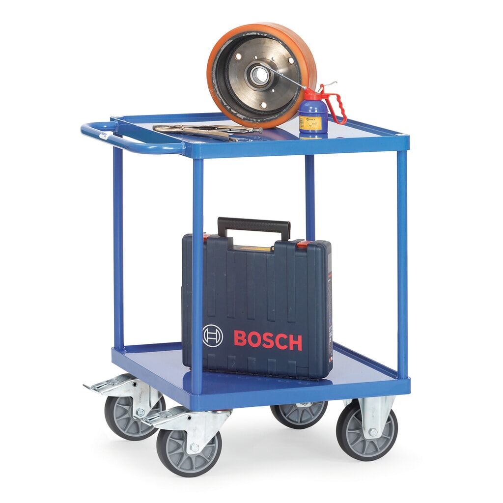 fetra® Servante et chariot de montage avec bacs en tôle d’acier, surface de chargement 600 x 600 mm N° de l'image du produit 2 : fetra® Servante et chariot de montage avec bacs en tôle d’acier, surface de chargement 600 x 600 mm