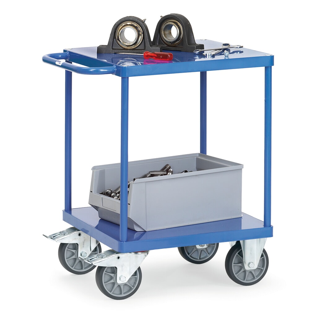fetra® Servante et chariot de montage avec tablettes en tôle d’acier de 600 x 600 mm N° de l'image du produit 2 : fetra® Servante et chariot de montage avec tablettes en tôle d’acier de 600 x 600 mm