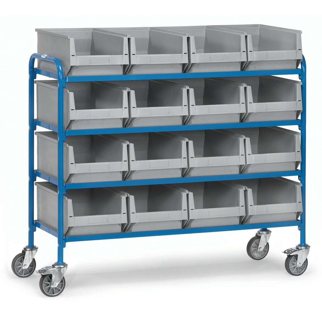 fetra® Chariot à usage multiple avec bacs à bec, surface de chargement 1 250 x 470 mm Illustration du produit: fetra® Chariot à usage multiple avec bacs à bec, surface de chargement 1 250 x 470 mm