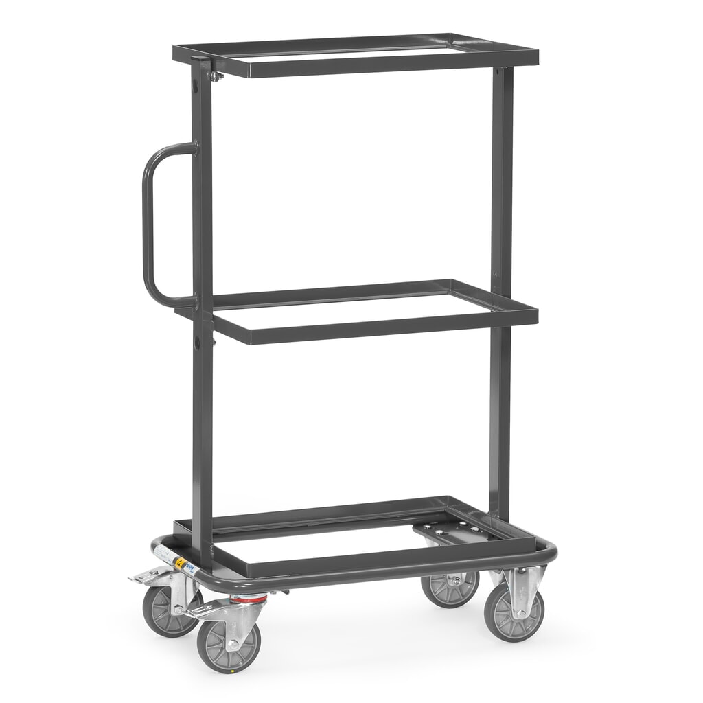Chariot à usage multiple ESD fetra®, capacité de charge 200 kg, 3 surfaces de chargement à 405 x 605 mm, sans tablette Illustration du produit: Chariot à usage multiple ESD fetra®, capacité de charge 200 kg, 3 surfaces de chargement à 405 x 605 mm, sans tablette