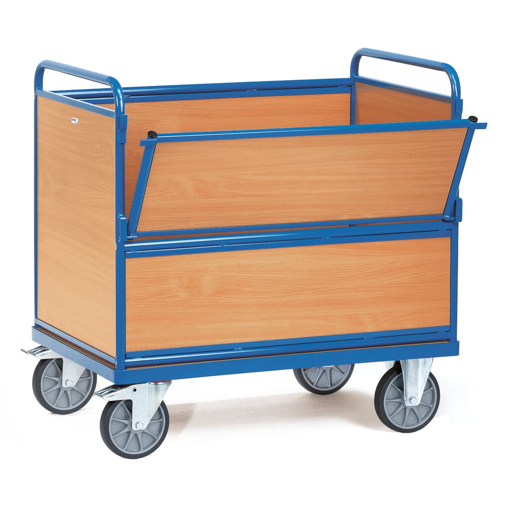 fetra® Chariot-caisse à ridelles en bois, surface de chargement 700 x 1 000 mm Illustration du produit: fetra® Chariot-caisse à ridelles en bois, surface de chargement 700 x 1 000 mm