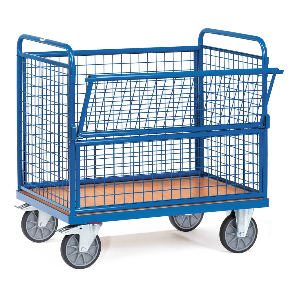 N° de l'image du produit 1 : fetra® Chariot-caisse à parois grillagées, surface de chargement 1 000 x 700 mm